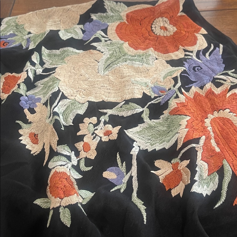 Free People embroidered one shoulder asymmetrical floral sheer beach top small - Picture 5 of 17